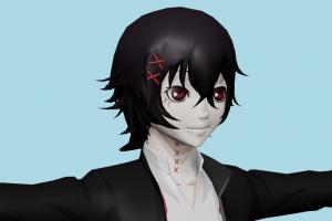 Juuzou Suzuya Tokyo-Ghoul, female, girl, woman, people, human, xna, characters, rigged